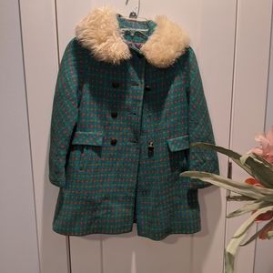 Vintage coat faux fur collar